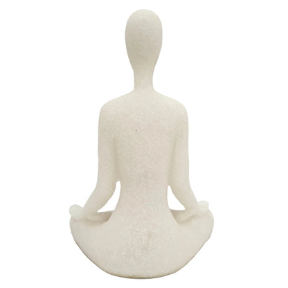 Abstract white yoga sculpture is crafted from resin to capture a serene, meditative pose Showpiece Figurine