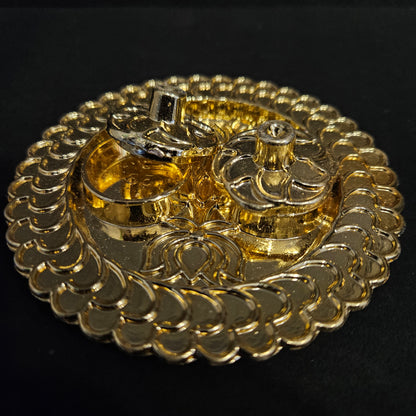 Haldi Kumkum thali with lotus design Haldi Kumkum Return Gift All in one Gift for Women, Weddings, Pooja Functions Traditional Meenakari