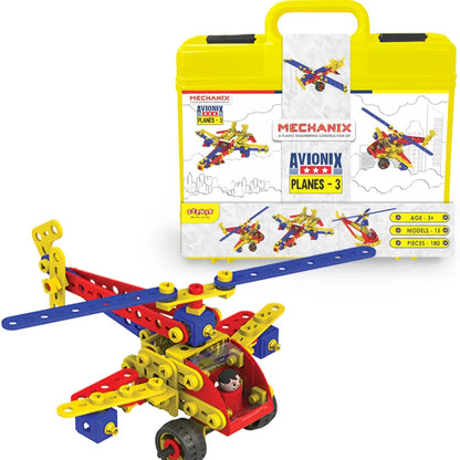 Plastic Mechanix Planes-3, 15 Models STEM Toy, Building and Construction Set for Boys and Girls Age 5+ Years
