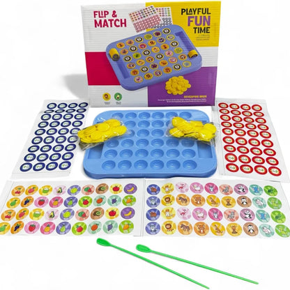 Flip & Match Game, Memory & Matching Board Game for Kids, Educational STEM Toy, Interactive Family Game, Brain Development, Ages 3+