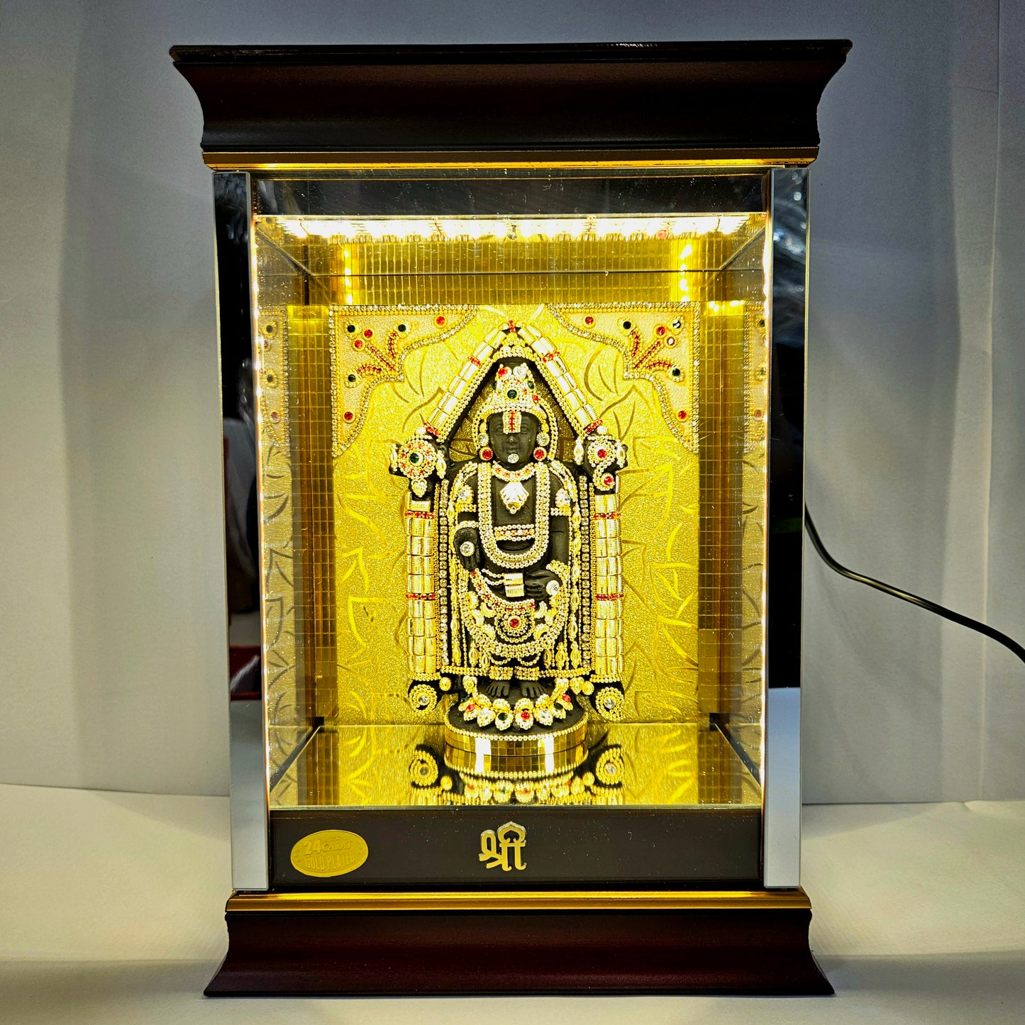 Lord Venkateshwara Balaji 24carats Gold Plated Cabin Idol for Home Decor & Lord Showpiece