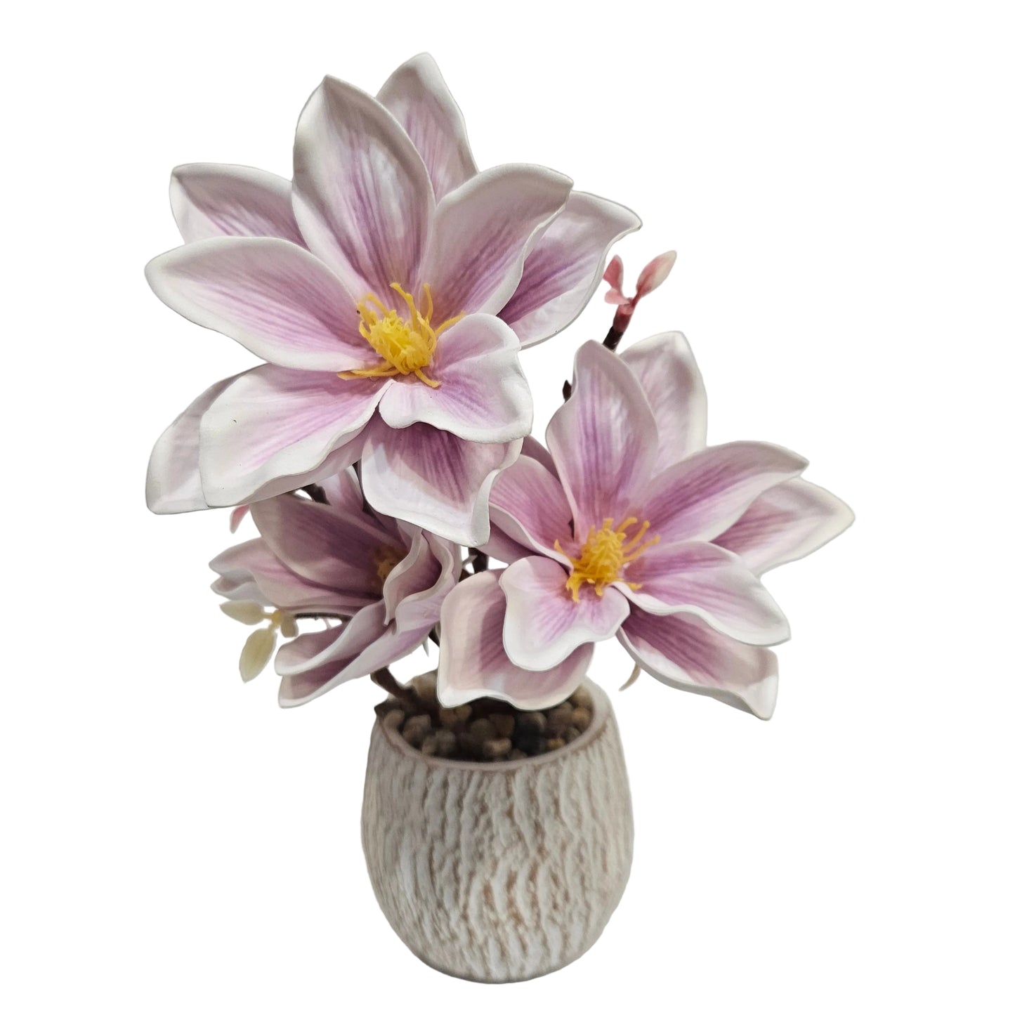 Artificial Magnolia Flower Bonsai Plant with Pot Fake Plants for Office Home Decor and Flowers, Fake Plant Indoor for Home, Office & Garden Decor