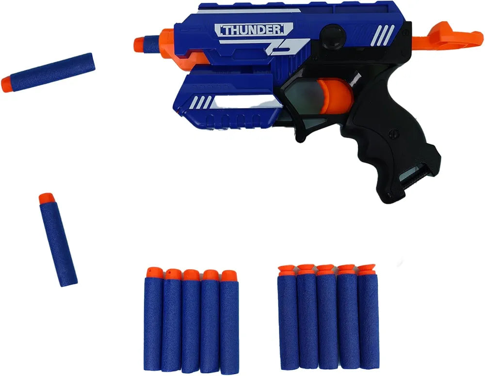 Blaze Storm Manual Soft Bullet Gun, a toy gun that shoots soft foam bullets.