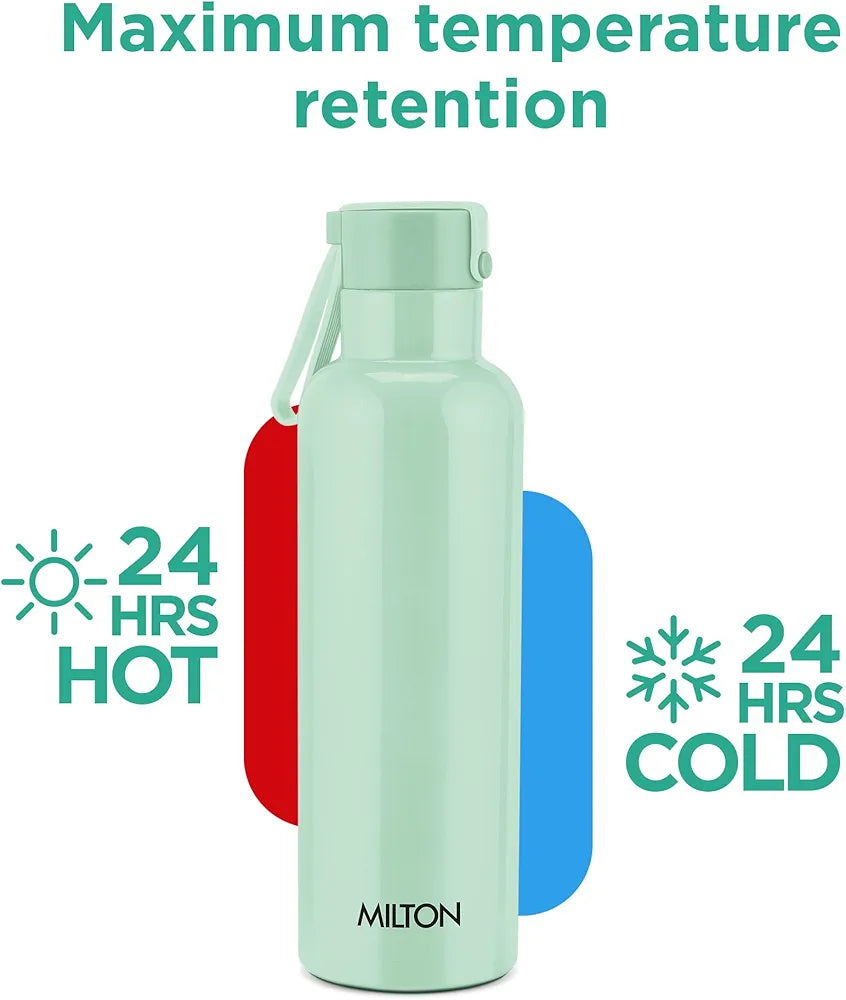 Milton Felice 700 Thermosteel Water Bottle 550 ml, 24 Hr Hot and Cold I Leak Proof Lid, ISI Certified I Vacuum Insulated I for Office, Gym, School
