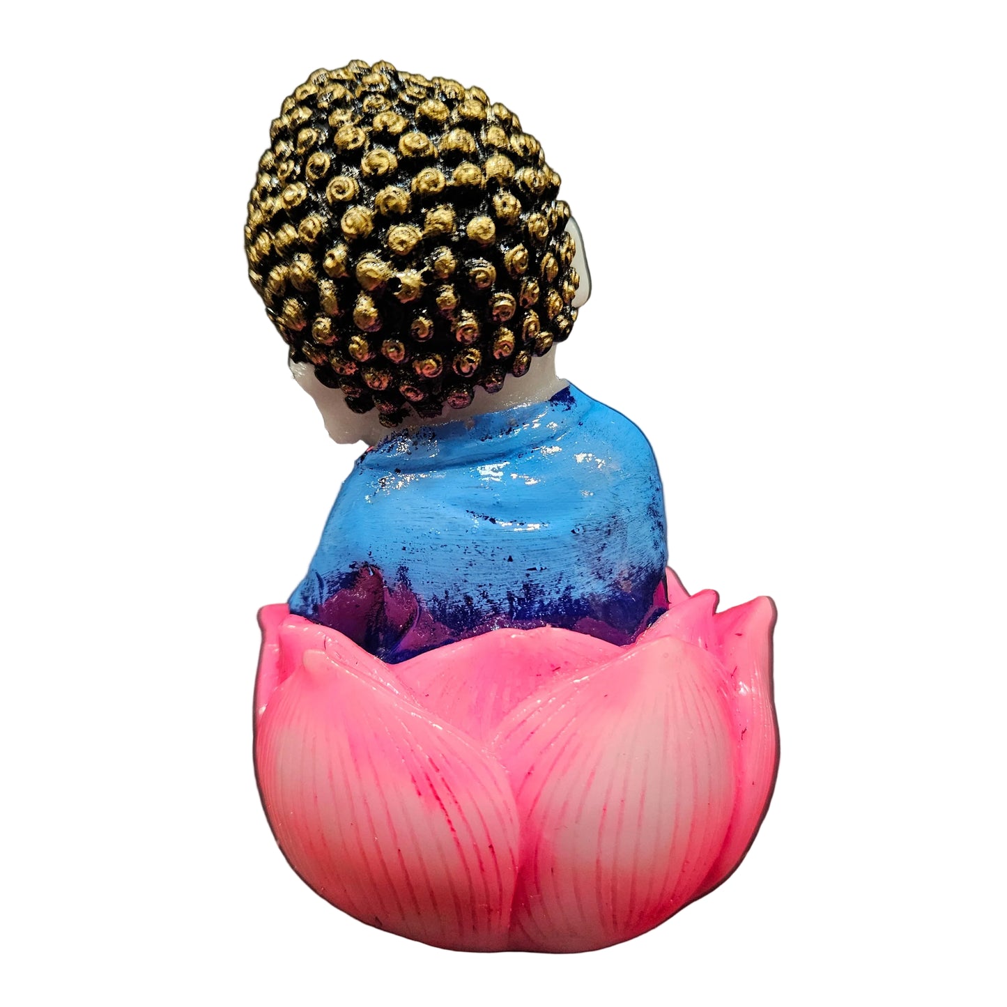Cute Buddha Monk in lotus flower Showpiece Figurine for Home Decor