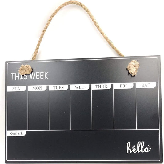One Week Density Chalk Wall-Mounted Blackboard Planner Wall Decoration Sign for Kitchen to Do List Grocery List Office Children Reusable