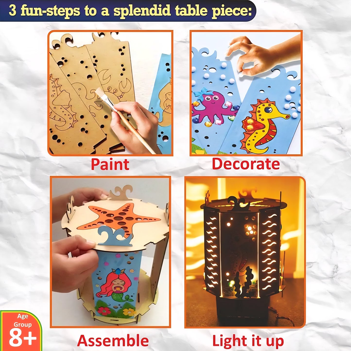 Make Your Own Lantern, DIY Activity, Creative Toy, Art & Craft kit, Painting Toy, Table Lamp, Room Decor, Birthday Gift for Boys and Girls of Age Group 8, 9, 10, 11 Above