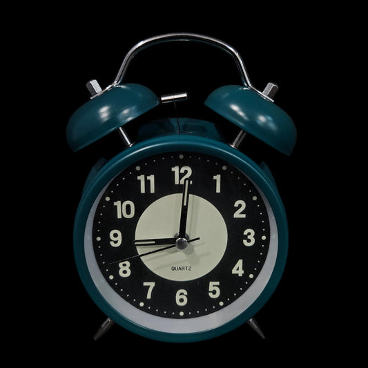 Cute Small Clock with Loud Bell Alarm, Stylish Mini Table Clock for Kids Boys Girls Students Heavy Sleepers Study Table