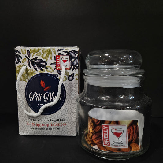 Shelly glassware pili nuts glass storage jar perfect for Return gifting purpose