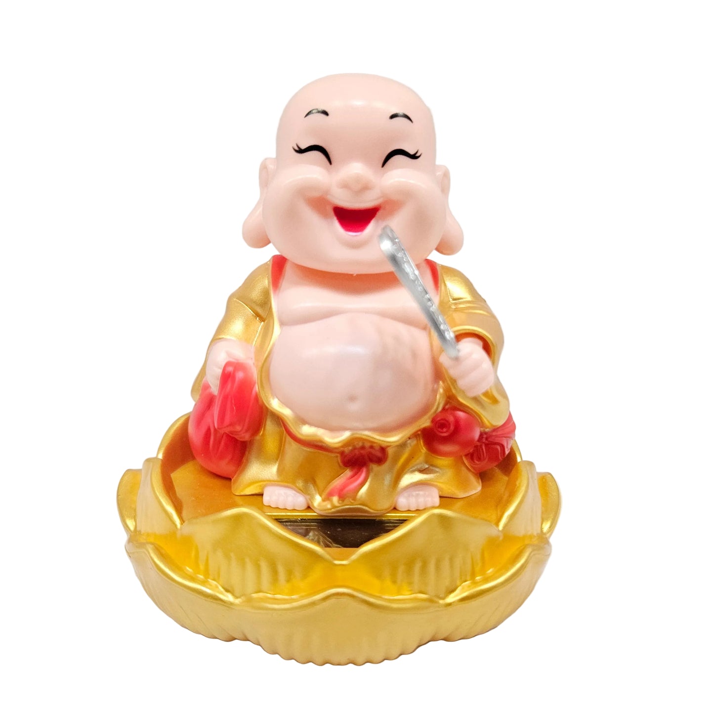 Solar little laughing Buddha Statue, Vivid Decorative Solar Monk Car Decoration