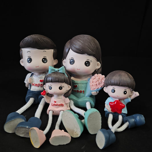 Cartoon Resin Outseam 4pieces set Dolls Hanging Feet Doll Home Wall Decoration