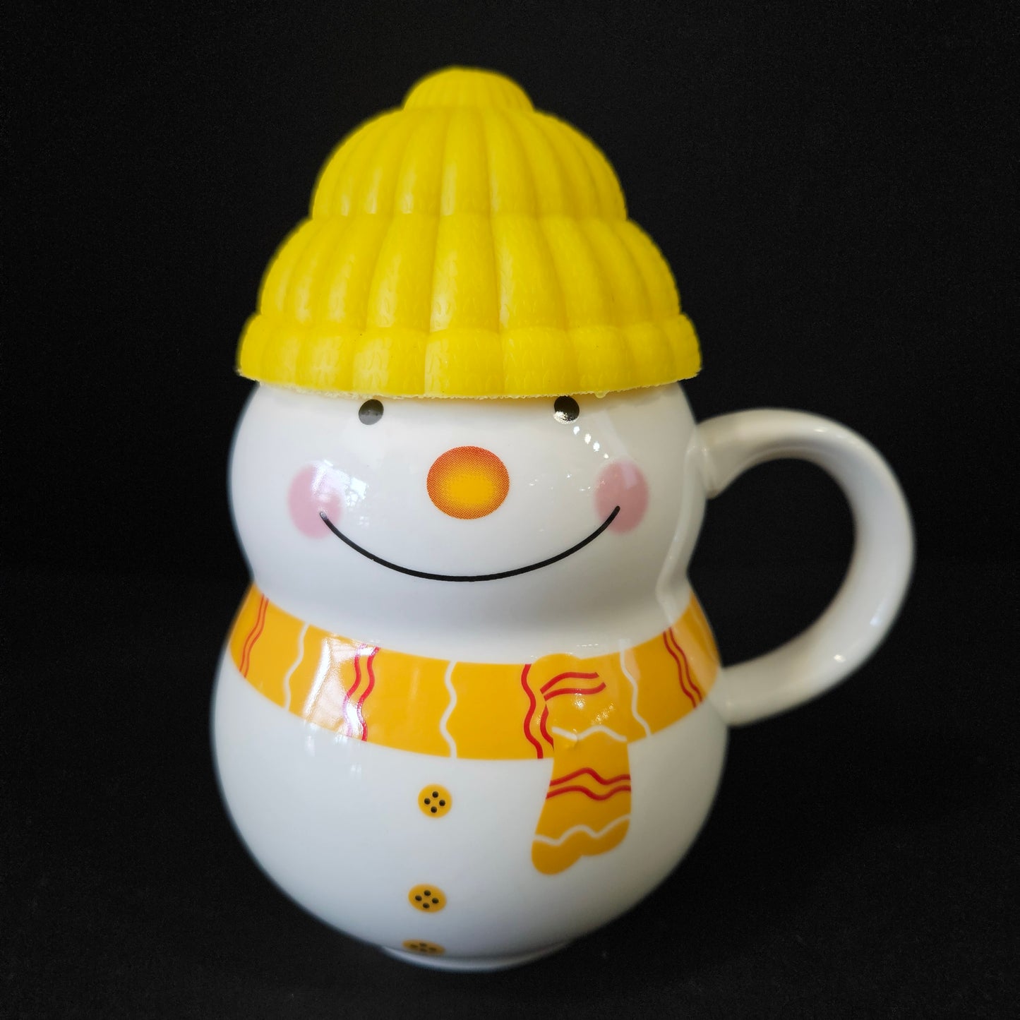 Cute Snowmans Santa Clause, Christmas with Silicon Lid Cover, Cartoon Print Ceramic for Tea/Coffee/Milk, Ceramic Snowman cup Ceramic Coffee Mug