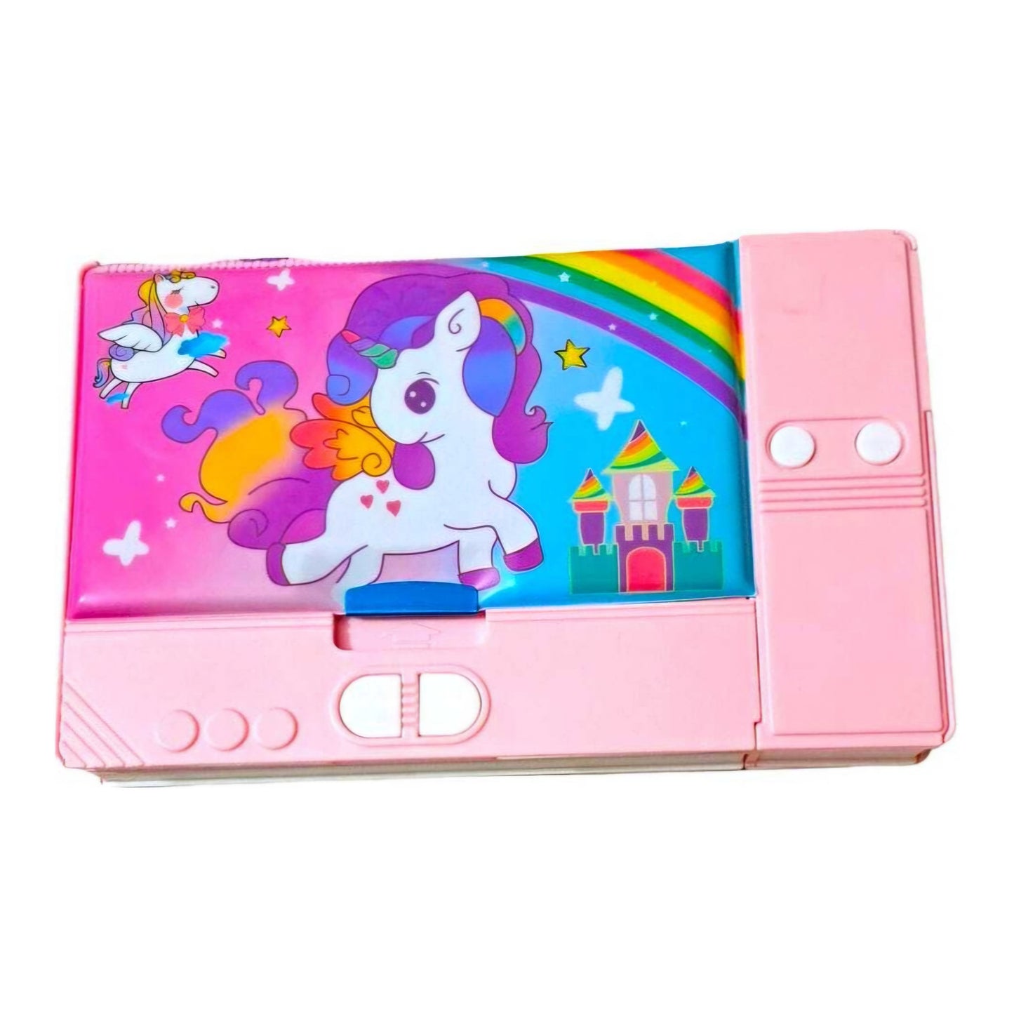 Cartoon Characters themed Jumbo Pencil Box Multifunction Double Sided Geometry Box for Birthday Geometry Box