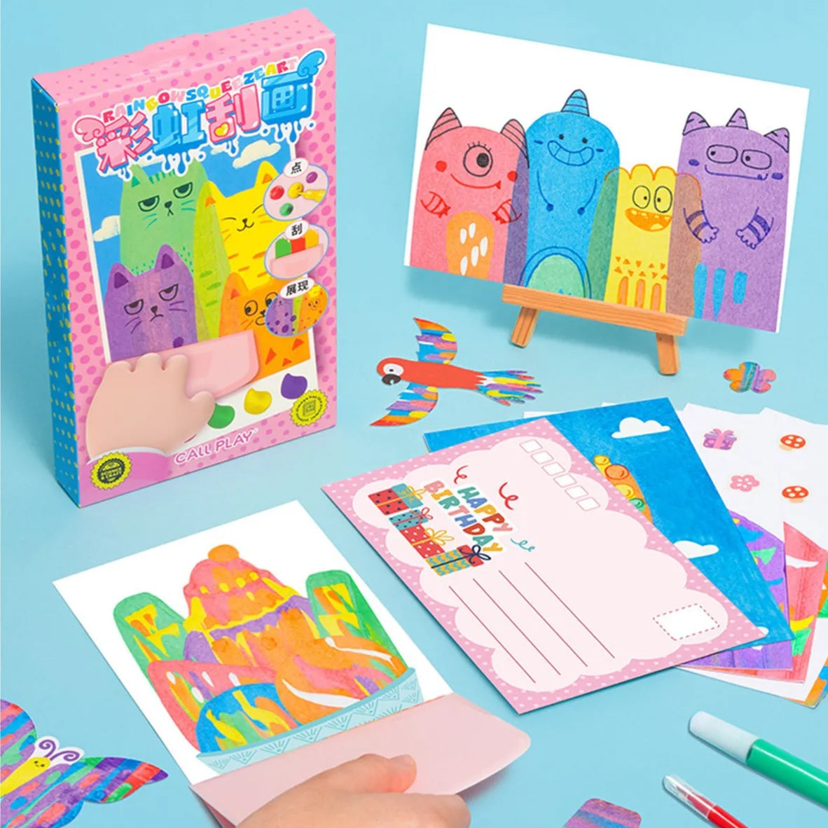 Rainbow squeeze art perfect for kids return gifting