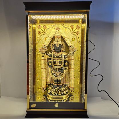 Lord Venkateshwara Balaji 24carats Gold Plated Cabin Idol for Home Decor & Lord Showpiece