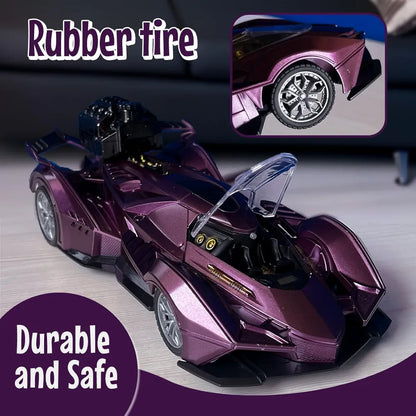 Remote Control Spray Racing Car High-Speed Battery-Powered RC Stunt Vehicle, Stylish Super Sports Car, Toy for Boys & Girls Ages Above 3 years old