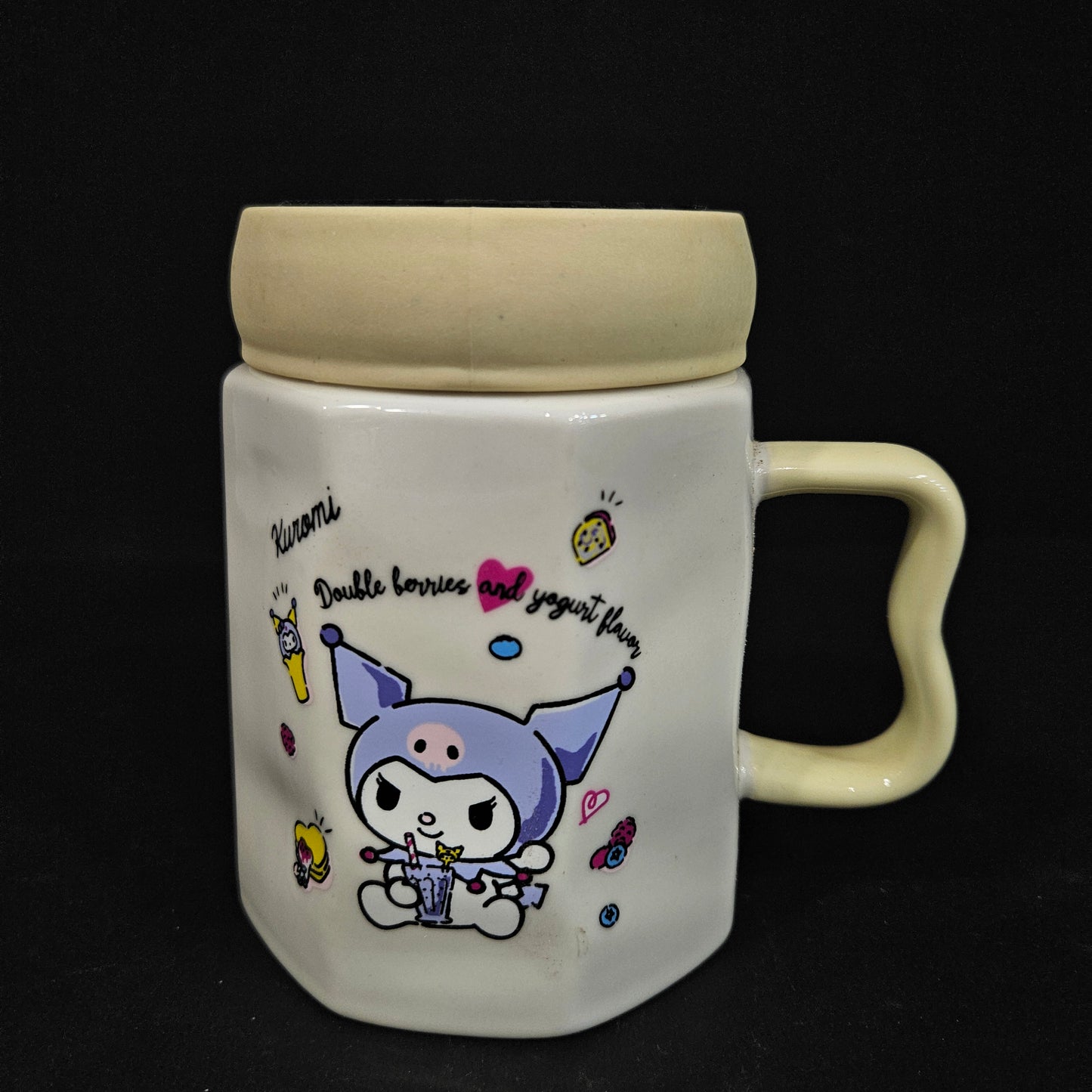 Kuromi cartoon character printed Ceramic mug with white & multiple colours