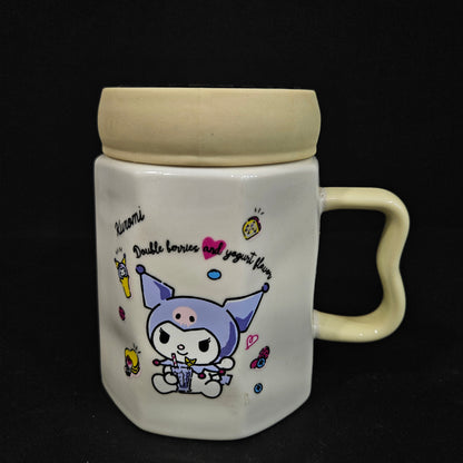 Kuromi cartoon character printed Ceramic mug with white & multiple colours