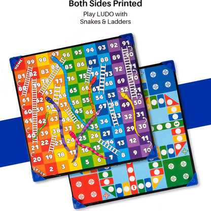 Wooden Excellent 2 in 1 Snakes & Ladders with Ludo Party & Fun Board Game