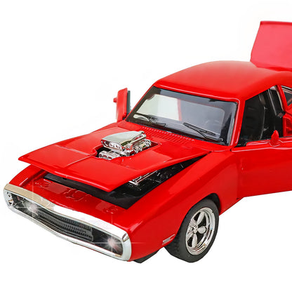 Metal 1969 Ford Mustang Diecast Car, Opening Doors, Vehicle Toy Car Music and Lights, Red
