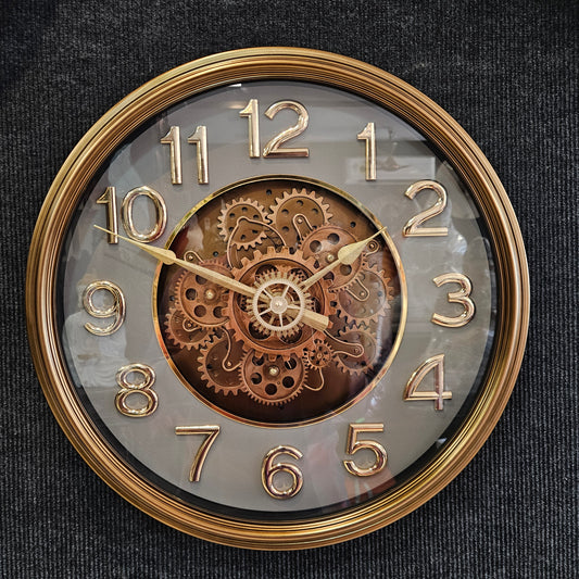 Antiqe Royal Vintage Rustic Moving Gears Steampunk Wall Clocks for Living Room