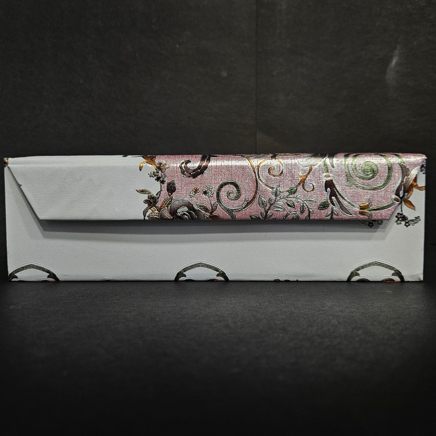 Classy Flowral designer Finishing Bangle Box with 3 Bangle Organizer rods and having jewellery Storage pouch Bangle Box for women's