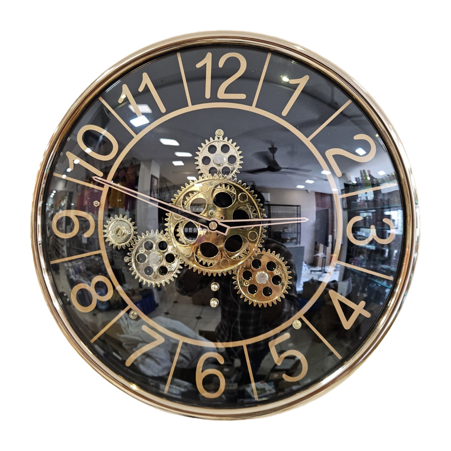 Gear Wall Clock for Living Room Modern Plastic Wall Clocks Industrial Steampunk Moving Gear Analog Wall Clock for Home Decor Office