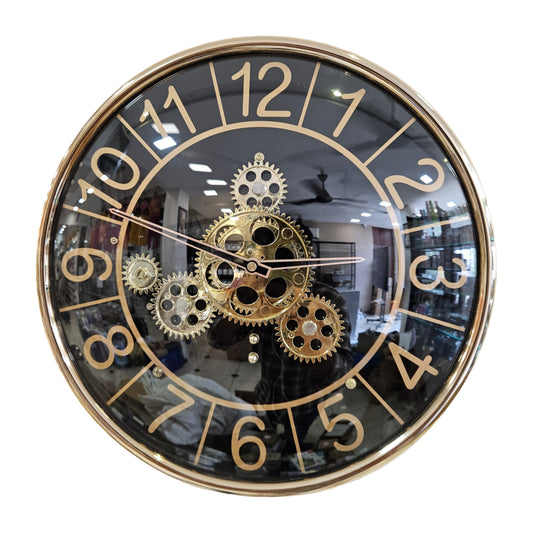Gear Wall Clock for Living Room Modern Plastic Wall Clocks Industrial Steampunk Moving Gear Analog Wall Clock for Home Decor Office