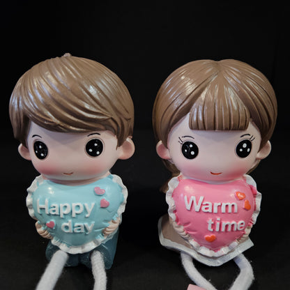 Cartoon Resin Outseam 4pieces set Dolls Hanging Feet Doll Home Wall Decoration