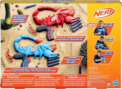 Nerf Wild Venompack, Includes 2 Easy Play Nerf Blasters, Scorpion Designs, 20 Nerf Elite Darts, Snake Toys, Ages 6 years above