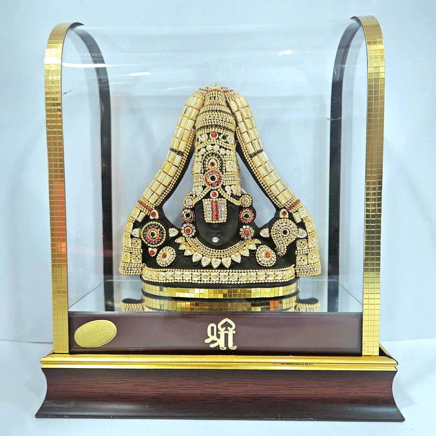 Lord Venkateshwara Balaji 24carats Gold Plated Cabin Idol for Home Decor & Lord Showpiece