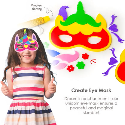 Unicorn Craft Kit 3-in-1 EVA DIY Kit | Create Pen Stand, Wind Chime & Eye Mask | Art & Craft Activity for Kids, Men & Women | Toy for Ages 5+