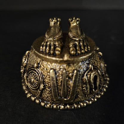Ayyappan Traders Premium Brass Lord Balaji Charan Paduka For Pooja | Lightweigth Brass Perumal Padham for Pooja| Premium Brass Balaji Feet with Shanku Chakra Namam | Vishnu Charan Padhuka