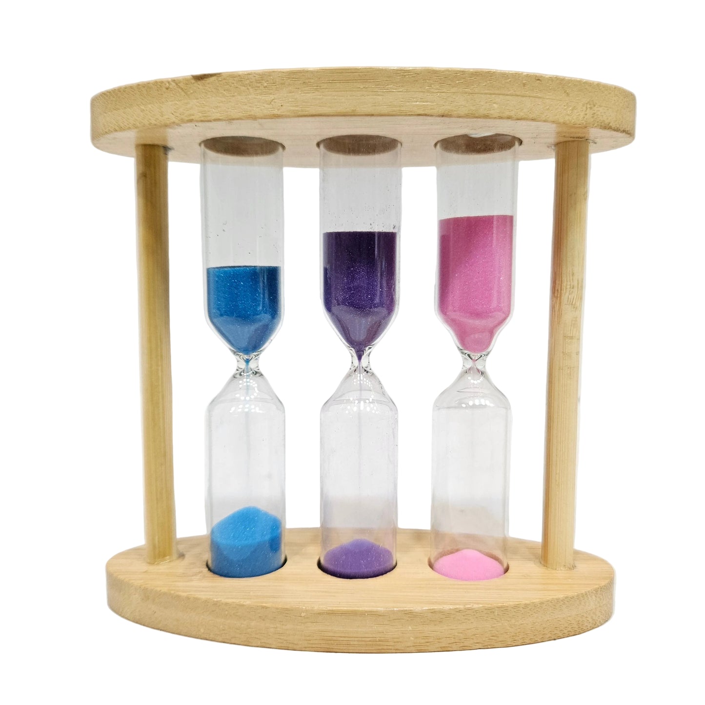 Three-in-One Wooden Hourglass Sandglass Sand Timer Clock 5+10+15 Minutes Showpiece Figurine