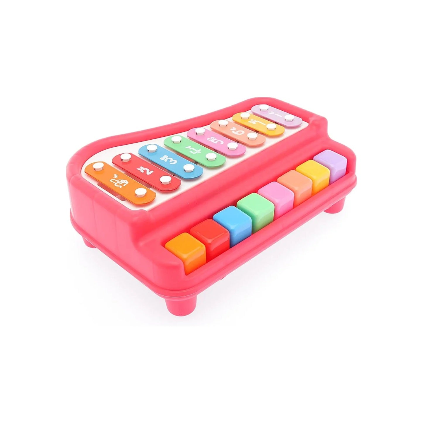 Premium 2 in 1 Piano Xylophone Musical Instrument with 8 Keys for Toddlers, Musical Instruments for Kids, Preschool Educational Musical Instrument Toy, Multicolor, BIS Certified, 1+ Years