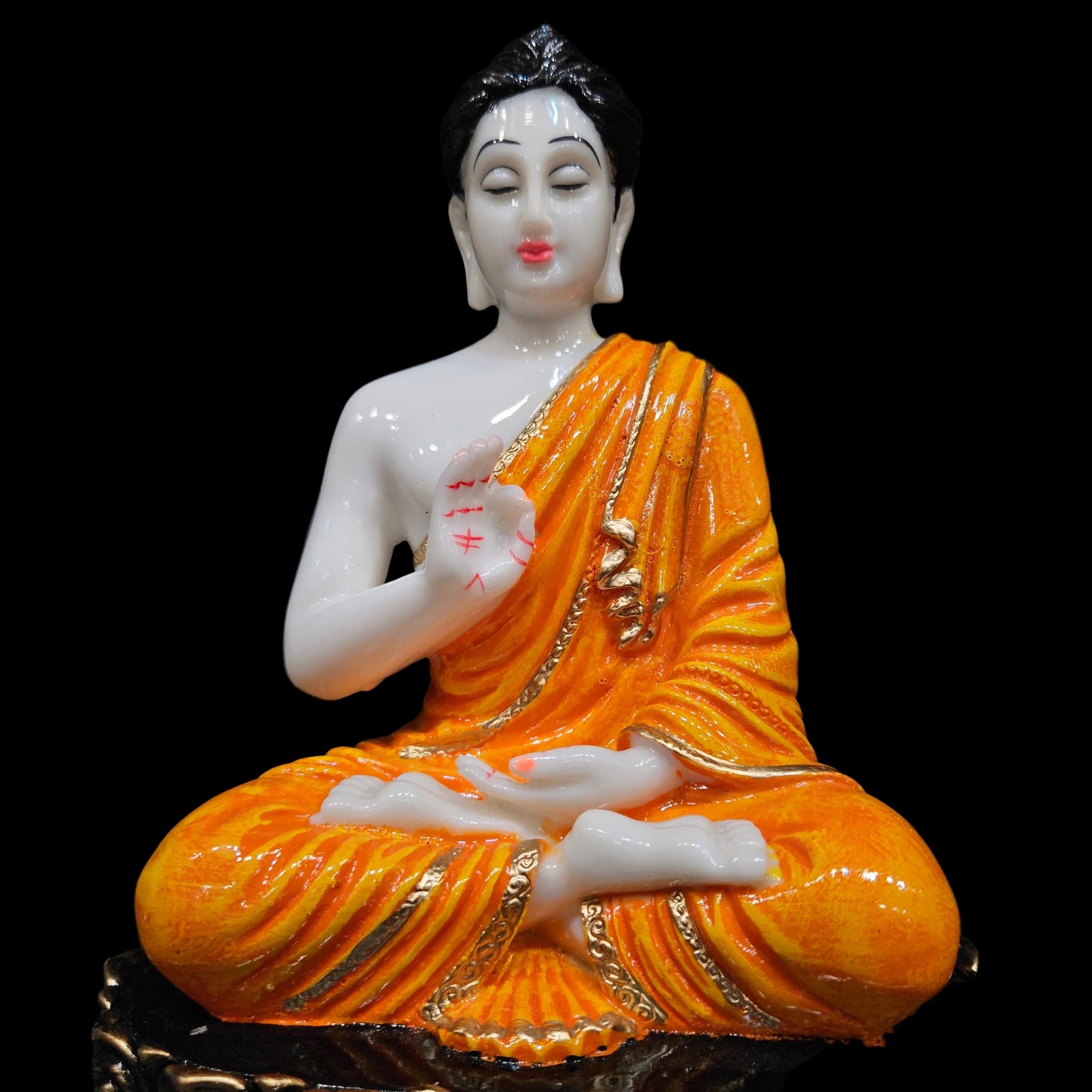 Gautam Buddha Statue for Spiritual Home Meditating Buddha in Marble Finish with Highly Detailed Features which Improves Your Home Decor Fully Washable Showpiece