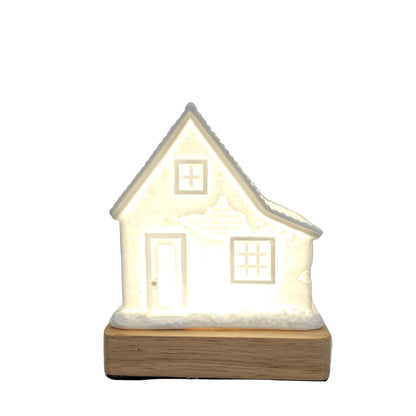 Ceramic Decoration Landscape Lighted Village House Style touch sensor & chargeable for Home/Office Decor