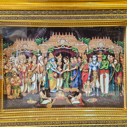 Sri Srinivasa Kalyanam Multi colour lighting & slokam wall hanging frame for Home Decor