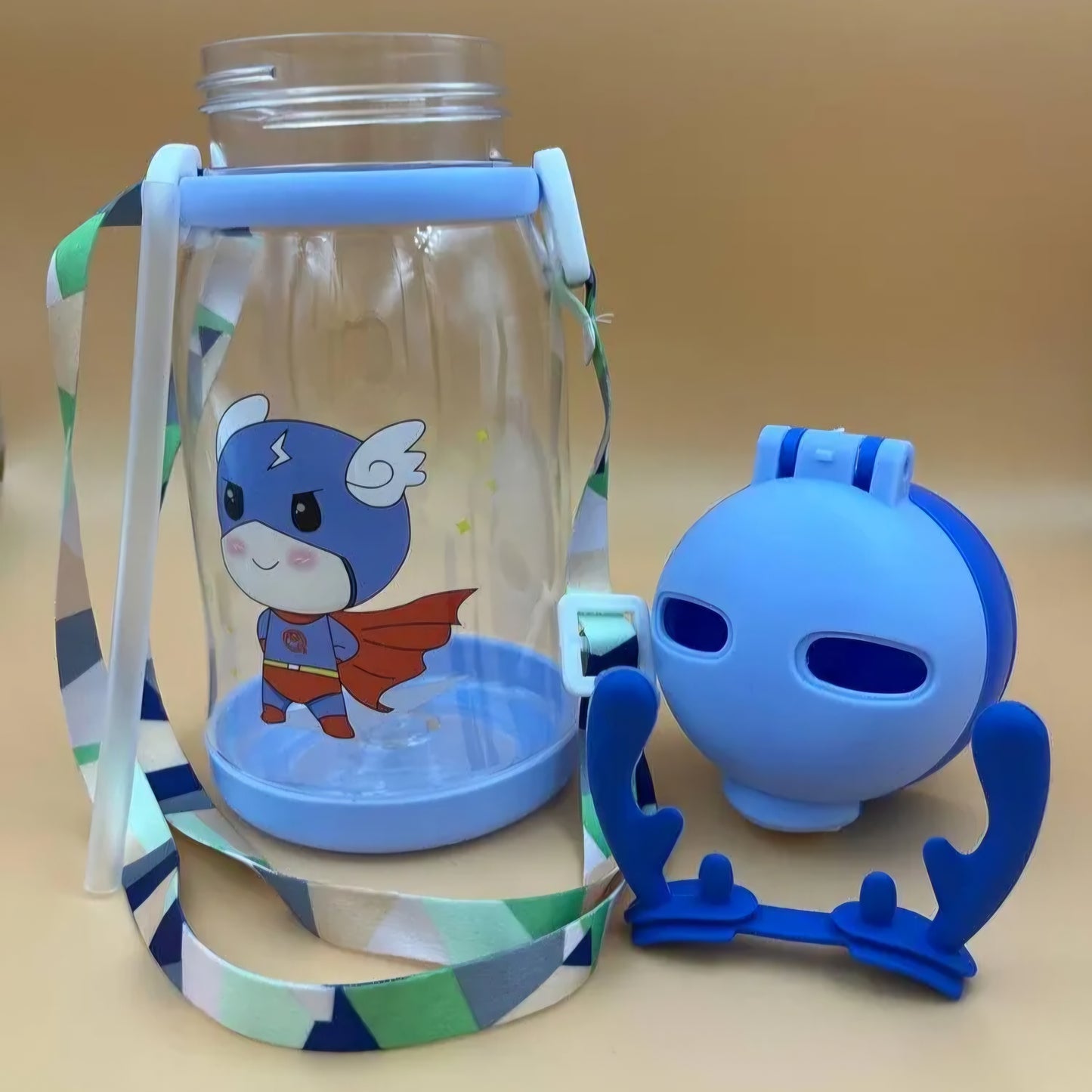 Hanging Large Capacity, Anti-Leak Kids BPA Free, Cartoon Animal Design with Straw & Strap Sipper for Girls Kids return gifting