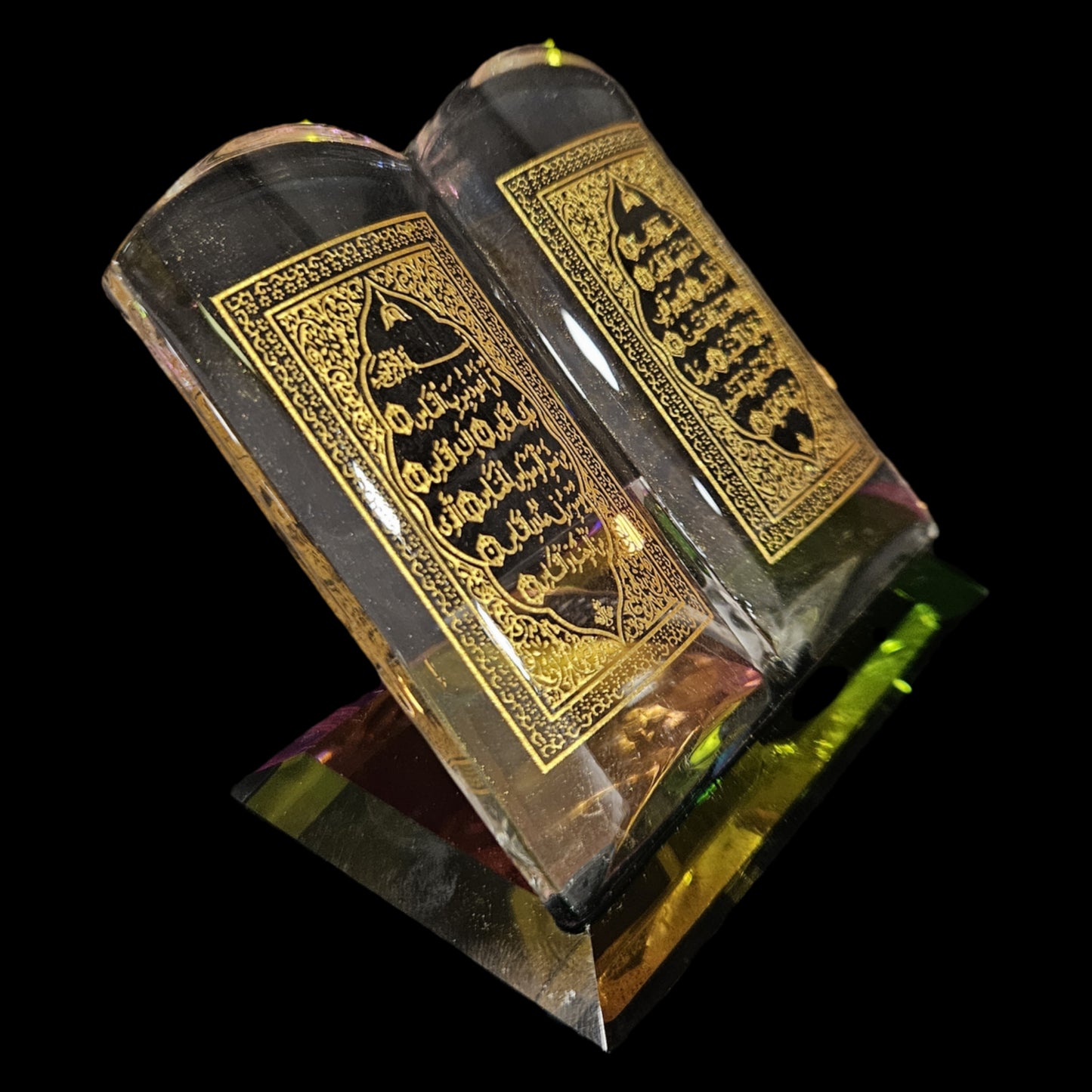 Home decoration accessories Muslim Crystal Holy Quran Book Statue