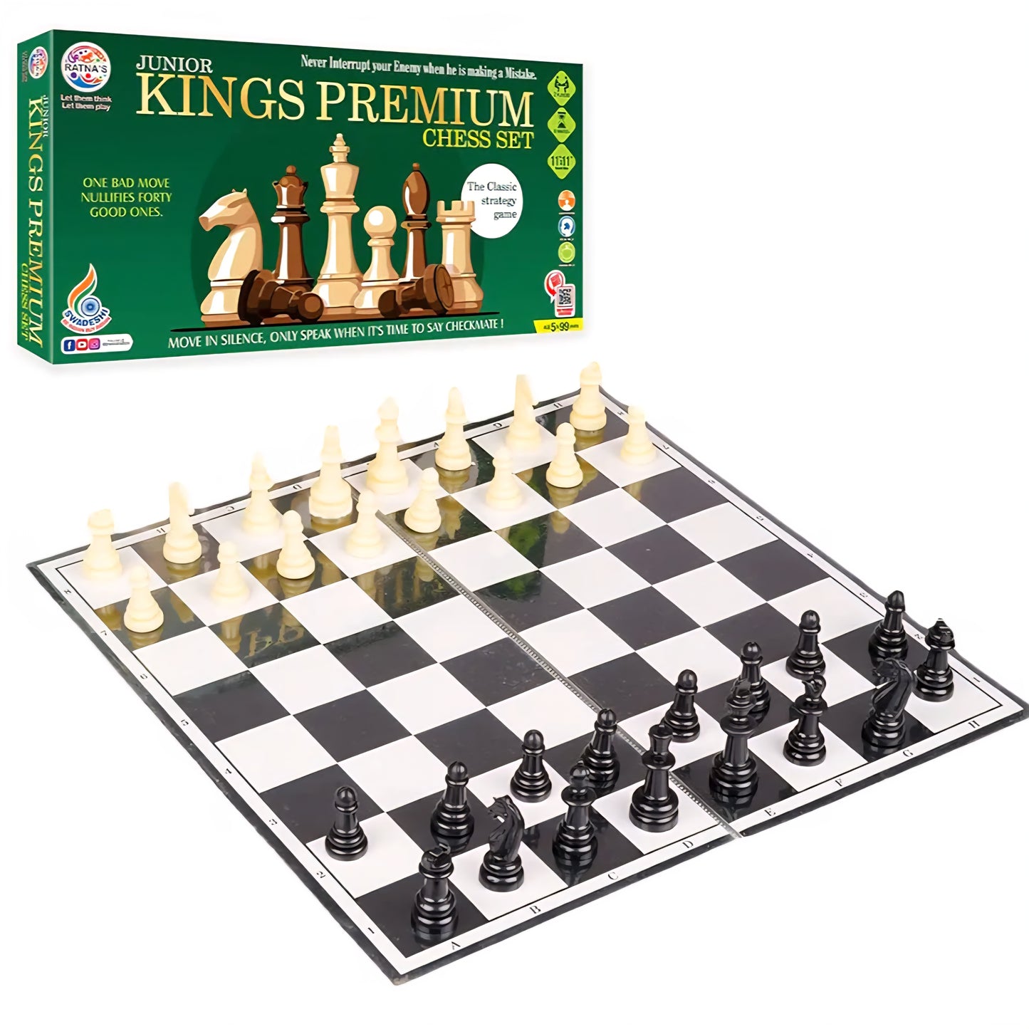 RATNA'S Strategy Game Junior Kings Premium Chess Board Set for Kids with Logical and Strong Mind to Enhance Their Logical Thinking and Concentration