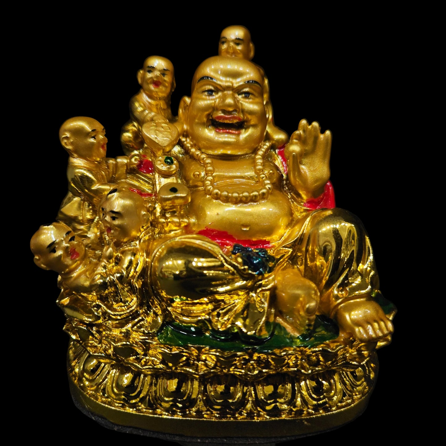 Laughing Buddha with Children for Health, Wealth and Happiness Porcelain Showpiece