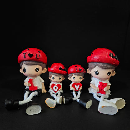 Cartoon Resin Outseam 4pieces set Dolls Hanging Feet Doll Home Wall Decoration