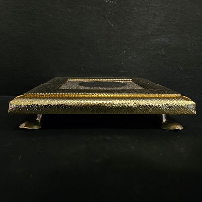 Golden Meenakari Wooden Pooja Chowki Pooja Bajot,Gift Article,Festival Dcor, Multi Purpose Item for Gifting Square Wooden Chowki