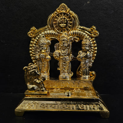 Metal Ram Darbar Statue Divine Ensemble of Lord Rama, MATA Sita, Lakshmana, and Hanuman