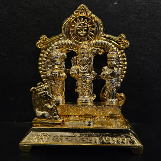Metal Ram Darbar Statue Divine Ensemble of Lord Rama, MATA Sita, Lakshmana, and Hanuman