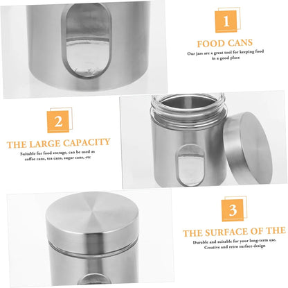 Stainless Steel Storage Tank Coffee Sealing Storage Jar Coffee Container Creative Spice Jar Household Kitchen Storage Supplies Spice Bottle Kitchen Use Tool Salt Jar