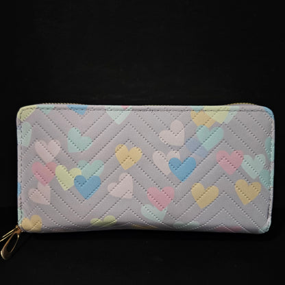 Leather Thin Slim Wallets for Women with Double Zipper