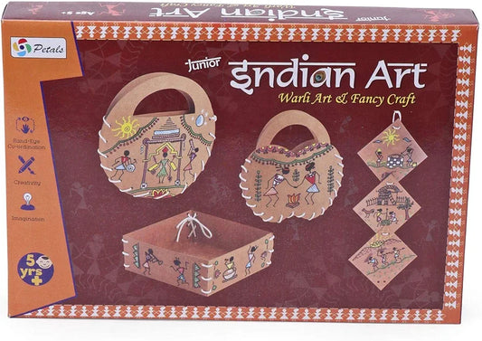 Olympia DIY Hobby, Creative, Art and Craft Game Kit Junior Indian Art - Warli Art & Fancy Craft Perfect Creativity Gift for Kids Both Boys & Girls