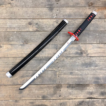Fantasy Anime Replica Demon Hunting Black Nichirin Samurai Sword Tanjiro Final Battle Edition for Costume Cosplay Halloween Practice